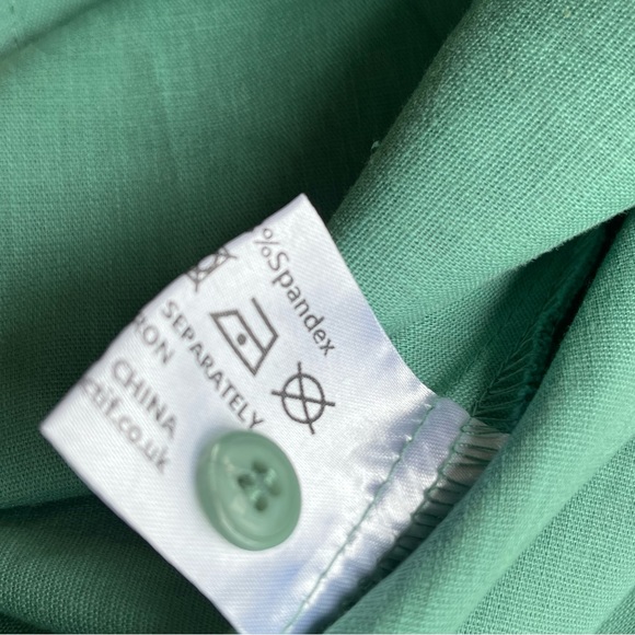 Colectif Vintage London Catalina Sea Green Swing House Dress Buttons Belt NWT - Picture 13 of 13